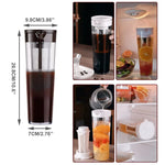 Máquina de infusão fria, Chaleira, Jarro de água, Fazendo café gelado, Chá de frutas de limonada para geladeira, 1.1L, Verão