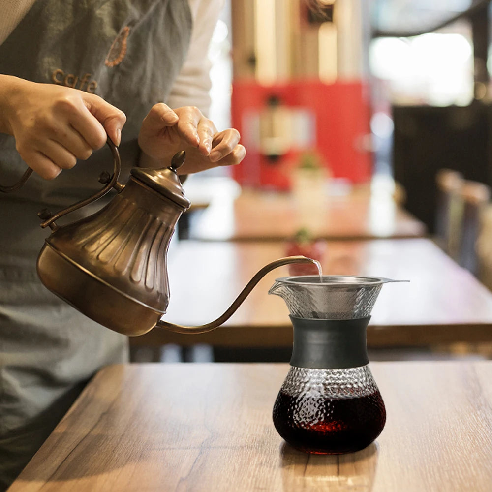 ChocoX-Cerveja de café de vidro transparente estilo clássico, cafeteira manual para 1-3 pessoas, 400ml
