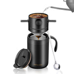 304 aço inoxidável portátil filtro de café gotejamento suporte de chá de café reutilizável caneca gotejador de café conjunto de xícara de chá pote coffeeware