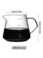 Despeje Sobre Conjunto De Cafeteira, Garrafa De Vidro Com Filtro, Gotejamento Cafeteira para Casa ou Escritório, 600ml, 300ml