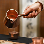 Handmade Turco Grego e Árabe Coffee Pot com Cabo De Madeira, Ibrik Leite Jarro, Handmade Jarro, Cobre Puro, Cafeteira, 1Pc