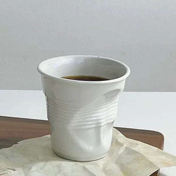 Copos e canecas estilo coreano, caneca de café, cerâmica branca, copo de rugas nórdico, carta inglesa, 200ml, 6,7 oz