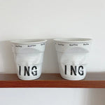 Copos e canecas estilo coreano, caneca de café, cerâmica branca, copo de rugas nórdico, carta inglesa, 200ml, 6,7 oz