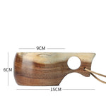 Caneca de Madeira Nórdica com Alça e Corda Suspensa - Casa Terroir