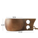 Caneca de Madeira Nórdica com Alça e Corda Suspensa - Casa Terroir