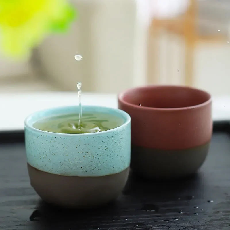 120ml criatividade retro xícaras de chá cerâmica áspera artesanal família mestre copo fosco forno caneca café casa chá chinês kung fu xícara de chá