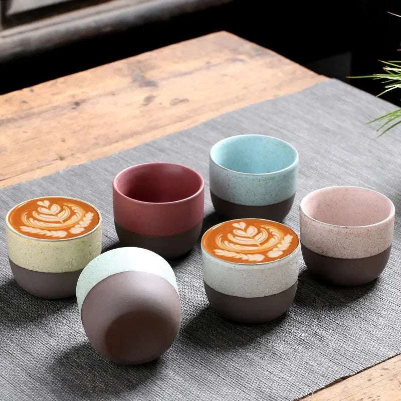 120ml criatividade retro xícaras de chá cerâmica áspera artesanal família mestre copo fosco forno caneca café casa chá chinês kung fu xícara de chá