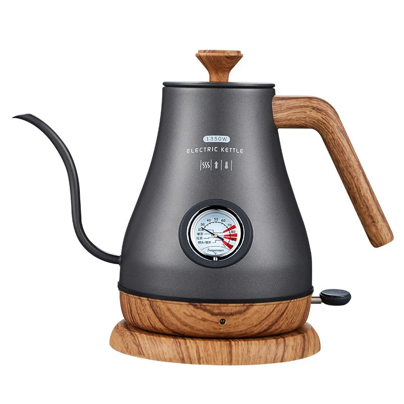 Chaleira elétrica Gooseneck, Controle de temperatura, Cortar, Habitação de proteção seca, Chá, Café, Termômetro de água, Longo Despejo