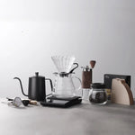 Pour Over Coffee Pot Set com caixa de presente, moedor de feijão, chaleira gotejamento de água quente, viagens ao ar livre, Wilderness Kit, 4-10Pcs