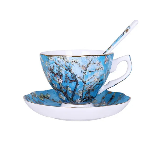 O novo van gogh arte pintura canecas de café a noite estrelada girassóis o semeador íris saint-remy café xícaras de chá beleza feminina