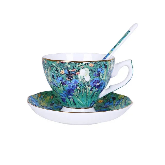 O novo van gogh arte pintura canecas de café a noite estrelada girassóis o semeador íris saint-remy café xícaras de chá beleza feminina