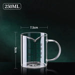 Copo de medição de vidro resistente ao calor com alça, Copo de laboratório, Caneca de medição de leite e café, 250 ml, 350 ml, 500 ml, 1000ml, 1 Pc, 2Pcs