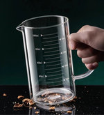 Copo de medição de vidro resistente ao calor com alça, Copo de laboratório, Caneca de medição de leite e café, 250 ml, 350 ml, 500 ml, 1000ml, 1 Pc, 2Pcs