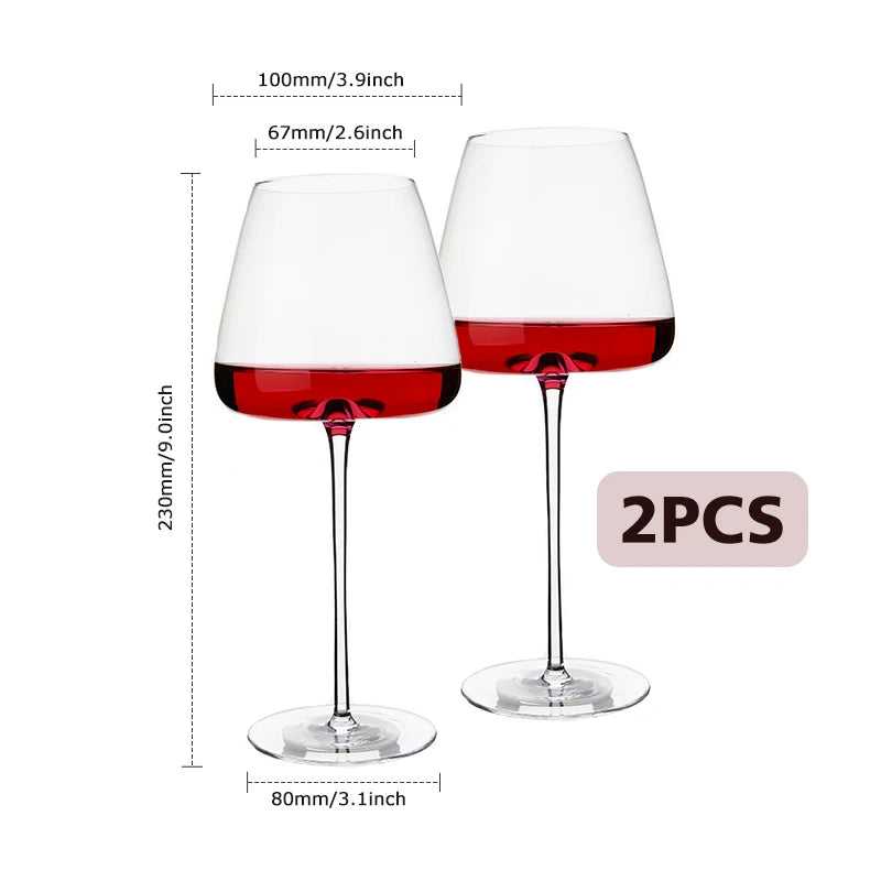 Vidro artesanal de vinho tinto, cristal ultrafino, cálice de Borgonha Bordeaux, arte da barriga grande, copo de degustação, champanhe, original