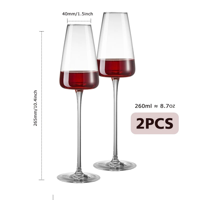 Vidro artesanal de vinho tinto, cristal ultrafino, cálice de Borgonha Bordeaux, arte da barriga grande, copo de degustação, champanhe, original