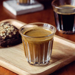 Barista latte copos 90ml-200ml caneca de café ou chá canecas de vidro plana branca xícara de café expresso traz elegância clássica para mesa