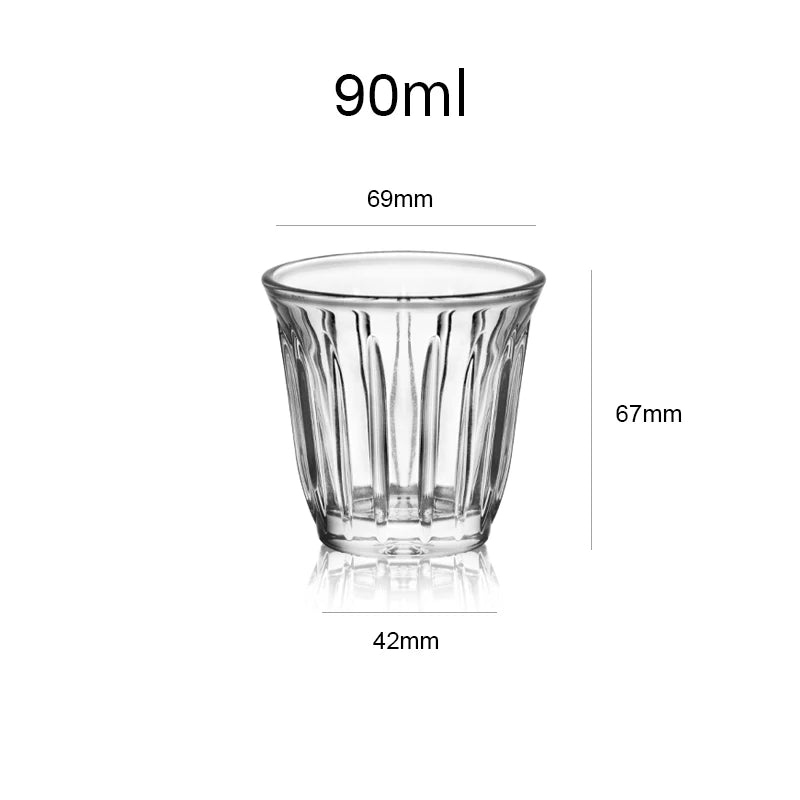 Barista latte copos 90ml-200ml caneca de café ou chá canecas de vidro plana branca xícara de café expresso traz elegância clássica para mesa