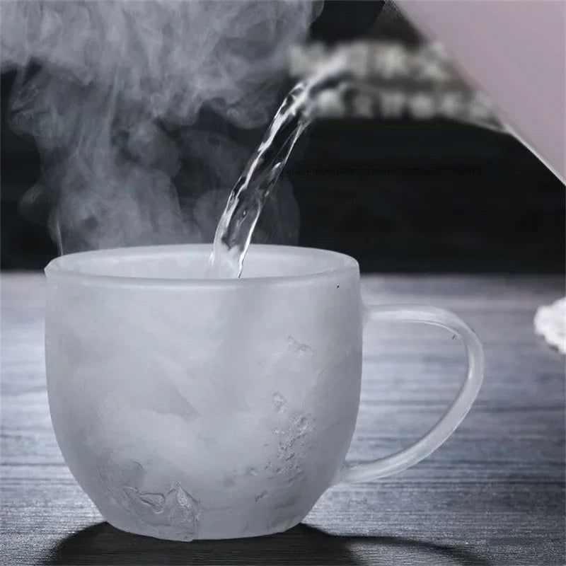 Caneca de vidro de borosilicato alto, resistente ao calor, 150-350ml, parede dupla, copo de café com alça, copo de água de leite, copos transparentes, presente