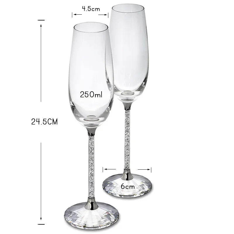 Vidro De Vinho De Casamento Criativo, Copo Único, Flautas De Champanhe, Presente De Festa Cristalina, Vidro De Brinde, Cálice De Cristal Aniversário
