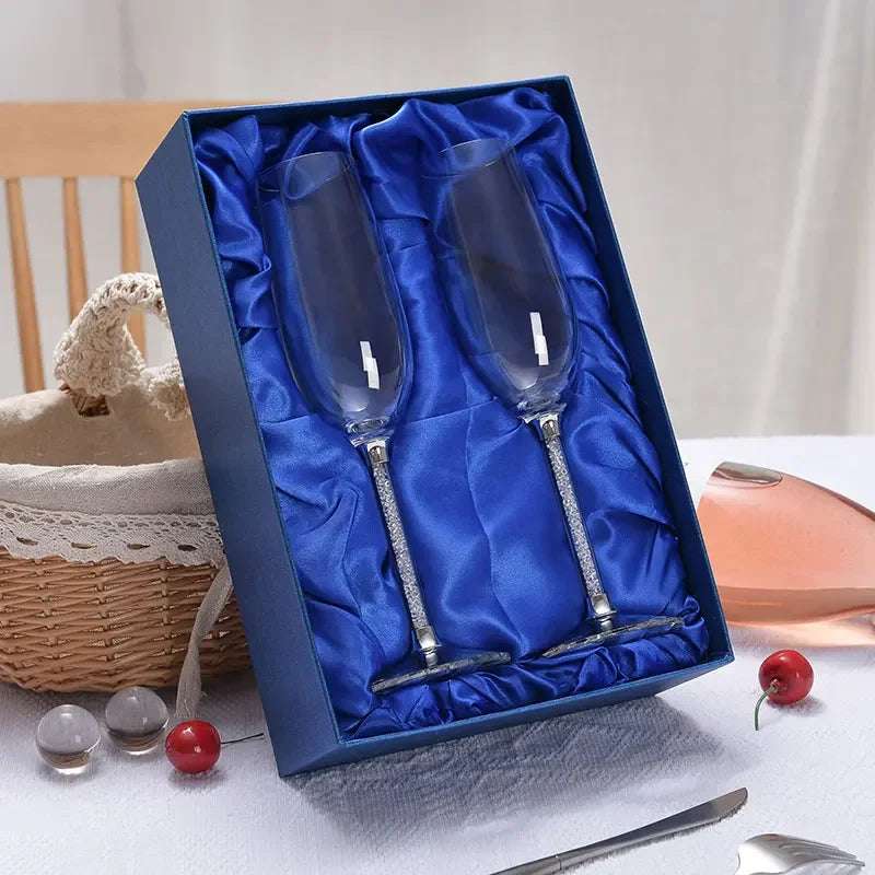 Vidro De Vinho De Casamento Criativo, Copo Único, Flautas De Champanhe, Presente De Festa Cristalina, Vidro De Brinde, Cálice De Cristal Aniversário