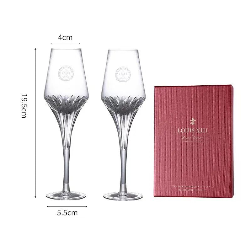 Luxo Retro Vinho Tinto Copos, Cristal, Copo De Champanhe De Uísque, Cálice Transparente, Festa De Casamento, Conjunto De Caixa De Presente, 100ml