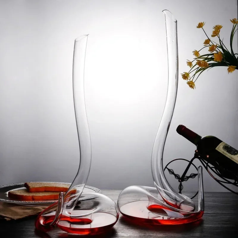 Decantador de vidro transparente em forma de cobra, pote de vinho criativo, flagon, hotel, bar, casa, cozinha, suprimentos de decoração, 1,1 L, 2L