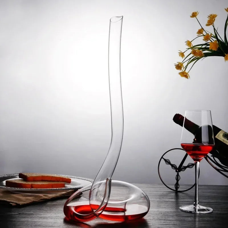 Decantador de vidro transparente em forma de cobra, pote de vinho criativo, flagon, hotel, bar, casa, cozinha, suprimentos de decoração, 1,1 L, 2L