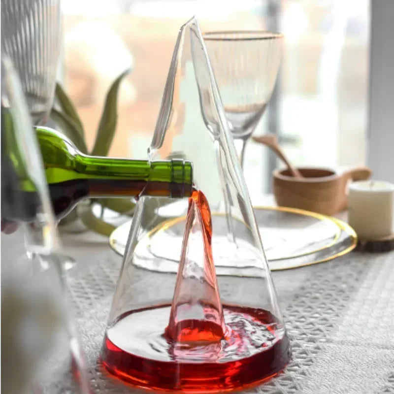 Pirâmide Cachoeira Vinho Tinto Pourer Vidro, Brandy Decanter, Jarro, Bar Garrafa De Água De Champanhe, Drinking Glasses Gifts, 350 750ml