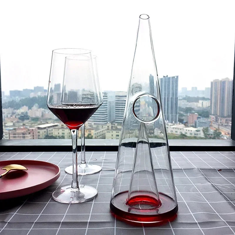 Pirâmide Cachoeira Vinho Tinto Pourer Vidro, Brandy Decanter, Jarro, Bar Garrafa De Água De Champanhe, Drinking Glasses Gifts, 350 750ml