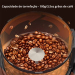 CAFEMASY 80-100g Torrador de café doméstico elétrico Mini sem fumaça Máquina de torrefação de grãos de café 110-240V Torrador de grãos de café