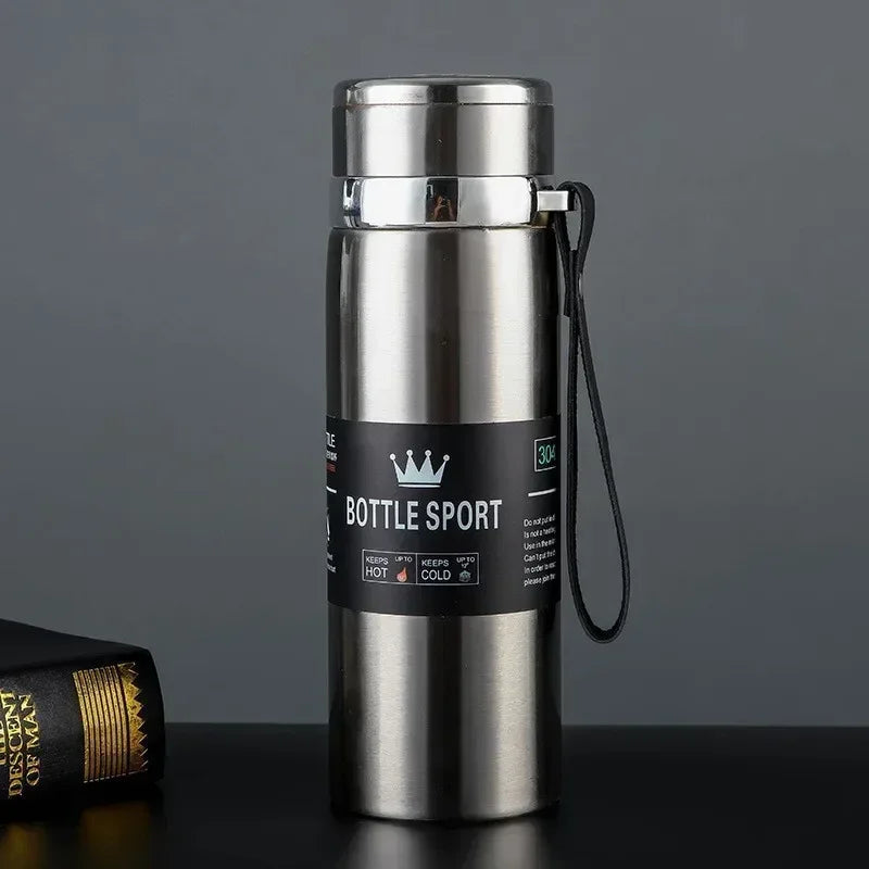 Garrafa de água térmica de aço inoxidável, Mantenha térmica fria e quente para água chá e café, Frascos de vácuo, 1L