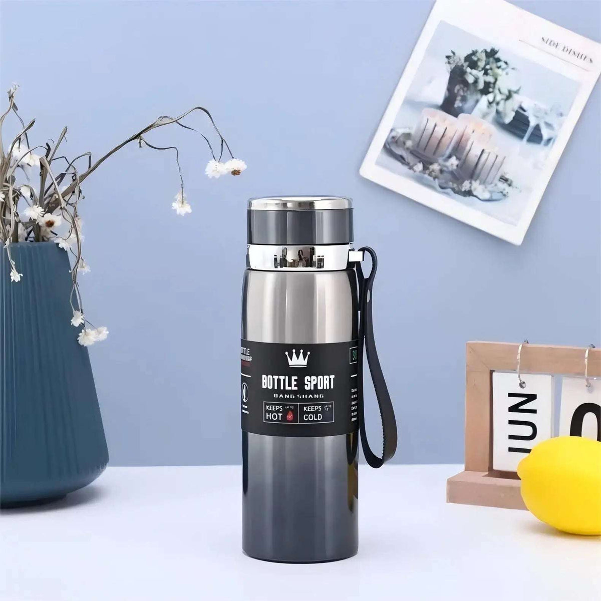 Garrafa de água térmica de aço inoxidável, Mantenha térmica fria e quente para água chá e café, Frascos de vácuo, 1L