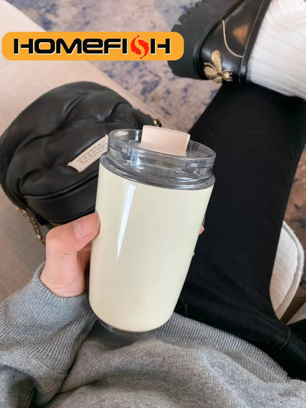 D13 copo garrafa térmica caneca de café branco leitoso garrafa térmica do carro garrafa de água viagem garrafa de vácuo de aço inoxidável beber jarro