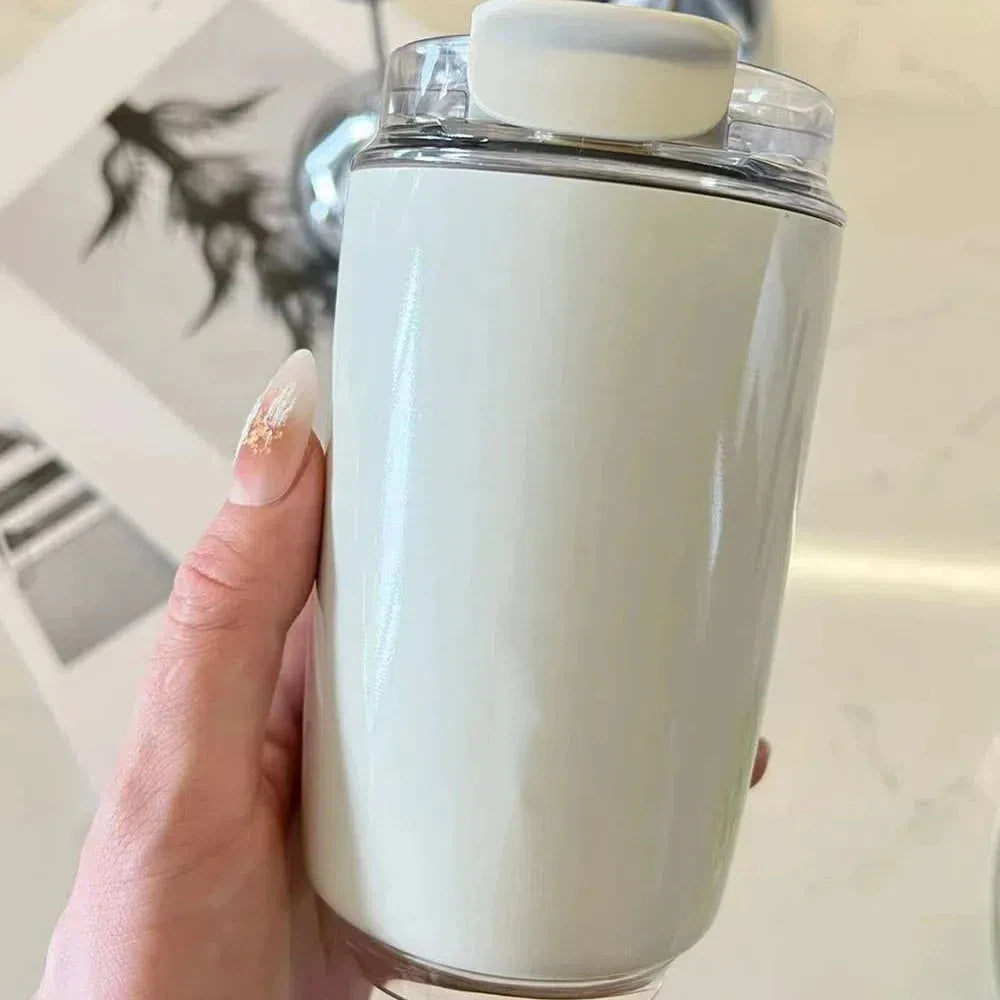 D13 copo garrafa térmica caneca de café branco leitoso garrafa térmica do carro garrafa de água viagem garrafa de vácuo de aço inoxidável beber jarro