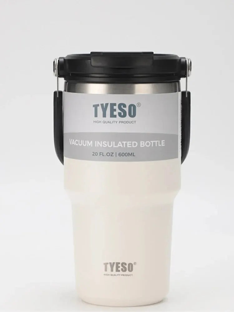 Nova xícara de café da Tyeso com isolamento de camada dupla e isolamento frio portátil copo de sorvete grande capacidade de aço inoxidável