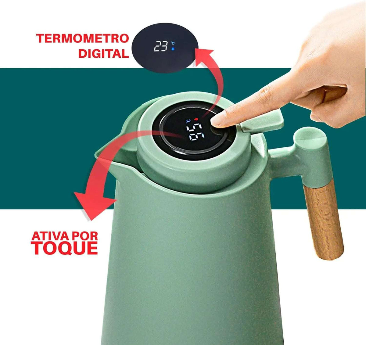 Garrafa Térmica 1L com Sensor de Temperatura Inteligente - Ideal para Bebidas Quentes e Frias