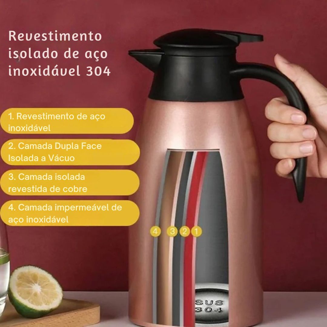 Garrafa Térmica de Aço Inoxidável 2L - Casa Terroir