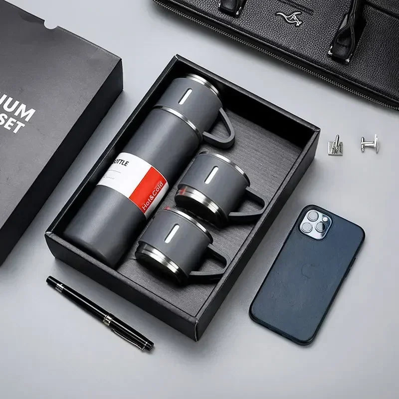 Frasco De Vácuo De Aço Inoxidável, Estilo Comercial Design Cintilante, Caneca De Café, Garrafa Térmica, Garrafa Portátil, 500ml