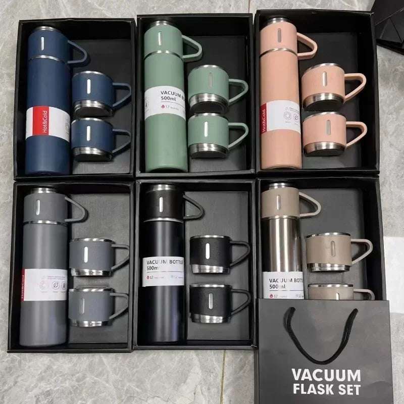 Frasco De Vácuo De Aço Inoxidável, Estilo Comercial Design Cintilante, Caneca De Café, Garrafa Térmica, Garrafa Portátil, 500ml