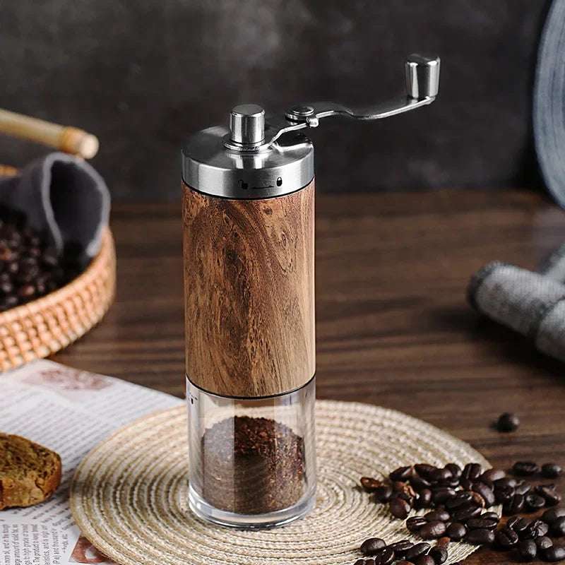 Moedor De Café Manual De Aço Inoxidável Portátil, Grão De Madeira Mão Moinho De Feijão De Café, Cafeteira Espresso com Barras De Cerâmica
