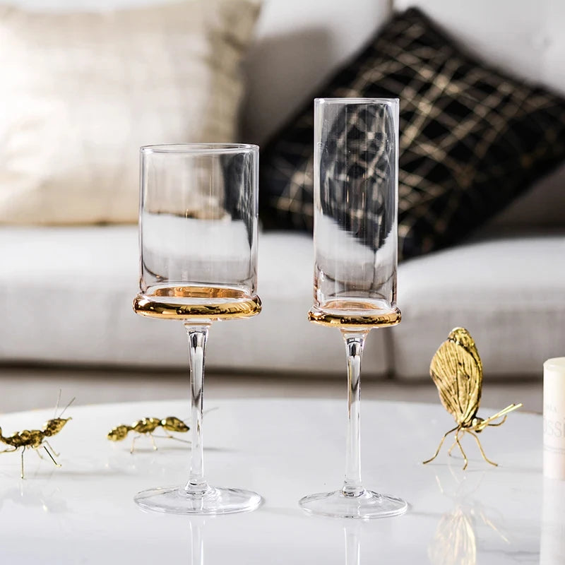 Copo De Vinho De Ouro Galvanizado, Copos De Champanhe, Copos Em Casa, Cinza De Fumaça Nórdica, Festa De Casamento