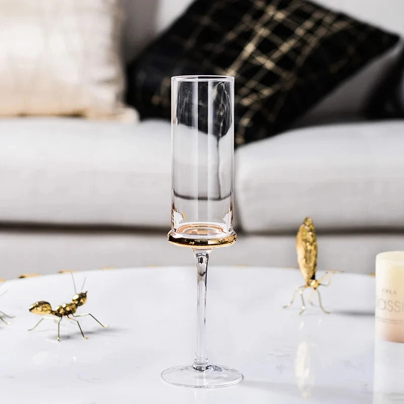 Copo De Vinho De Ouro Galvanizado, Copos De Champanhe, Copos Em Casa, Cinza De Fumaça Nórdica, Festa De Casamento