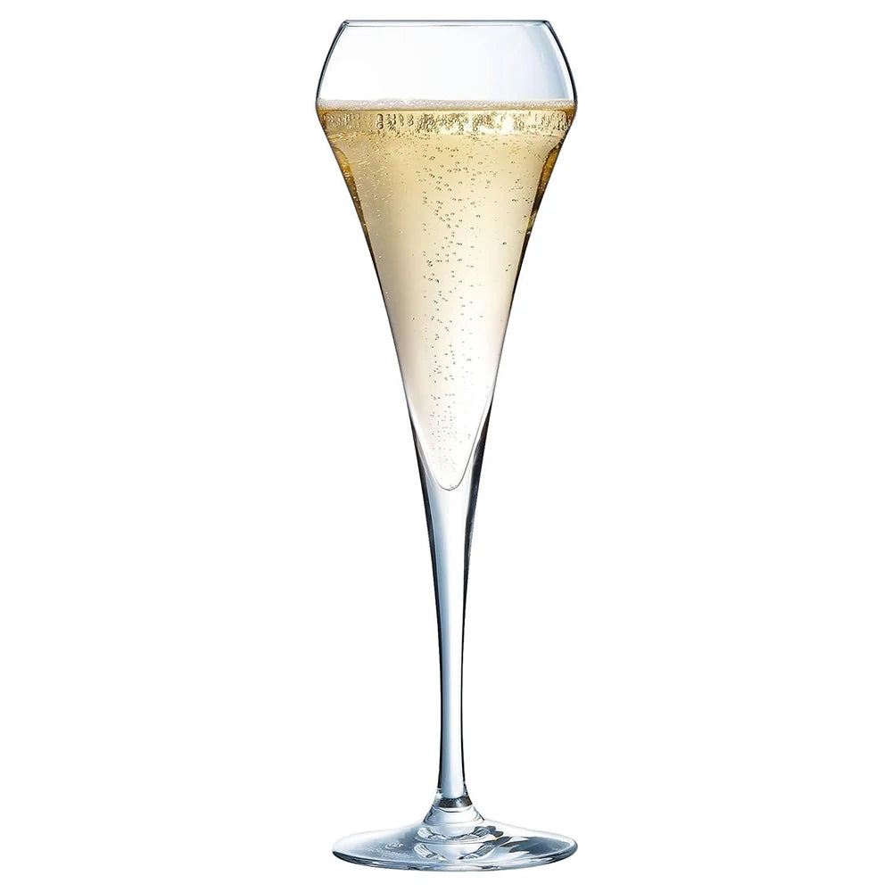 Conjunto de flautas de champanhe de cristal com 6 copos de 210ml para despejar vinho perfeito e aprimoramento de aroma