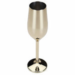 Óculos de aço inoxidável champanhe 2 pçs/set, óculos de casamento escovado dourado para casamento