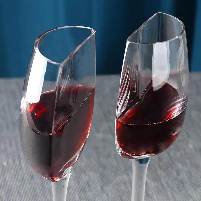 Copo de vinho criativo 140ml, copos de vidro de cristal de meia forma com haste, copos de vinho portáteis para festa de aniversário, utensílios de mesa, presente de natal
