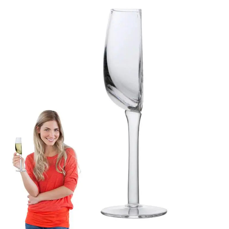 Copo de vinho criativo 140ml, copos de vidro de cristal de meia forma com haste, copos de vinho portáteis para festa de aniversário, utensílios de mesa, presente de natal