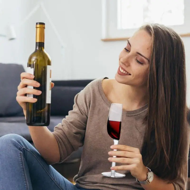 Copo de vinho criativo 140ml, copos de vidro de cristal de meia forma com haste, copos de vinho portáteis para festa de aniversário, utensílios de mesa, presente de natal