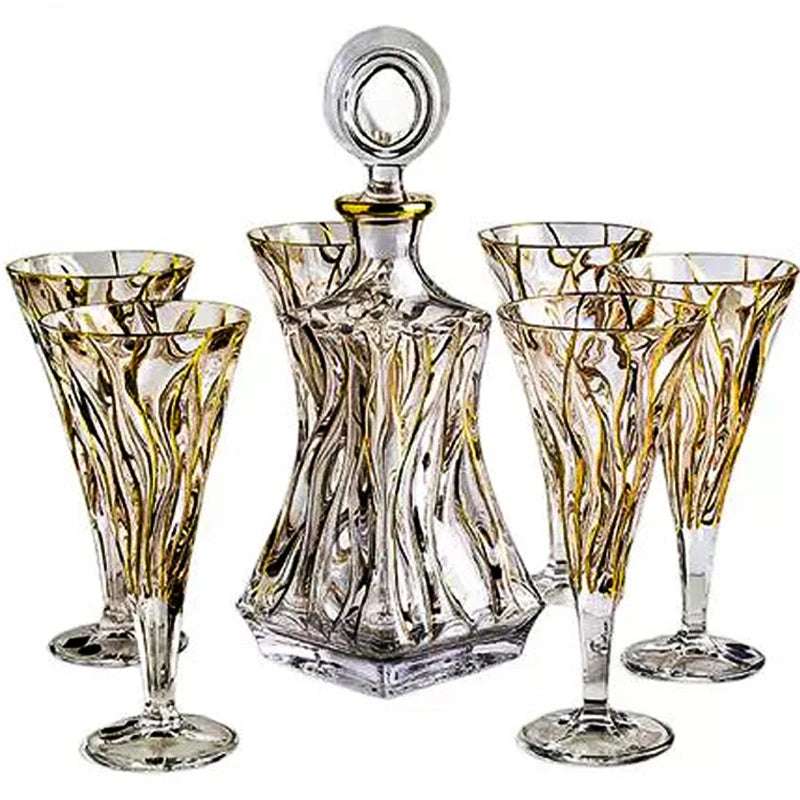 Vidro De Vinho Tinto Dourado De Cristal, Copo De Vinho De Pé Alto, Conjunto De Vinho High-End, Caixa De Presente