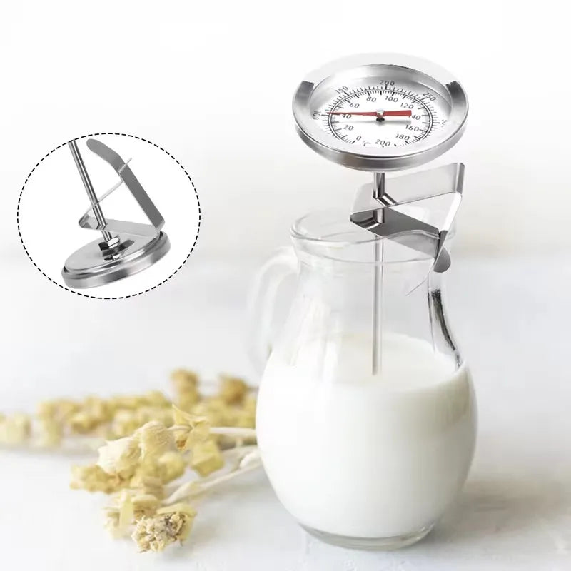 Sonda termômetro ferramentas de cozinha medidor de temperatura de cozimento 0 ~ 200 ℃ Medidor de carne para alimentos e café com leite em aço inoxidável