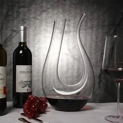 Decantador de vidro de cristal europeu conjunto de vinho tinto dispensador de vinho em forma de u pote de vinho doméstico